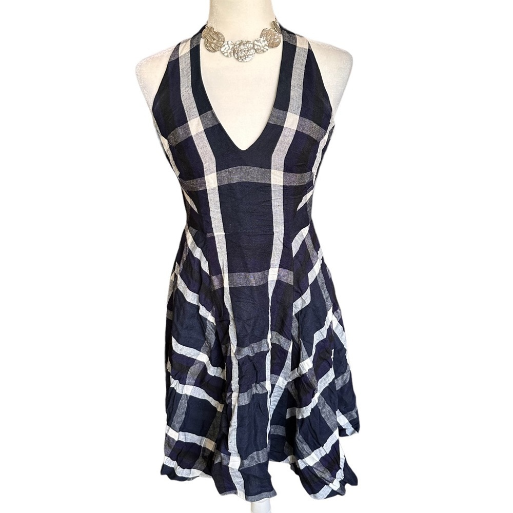 Anthropologie Eva Franco - Linen Blend Plaid Dress